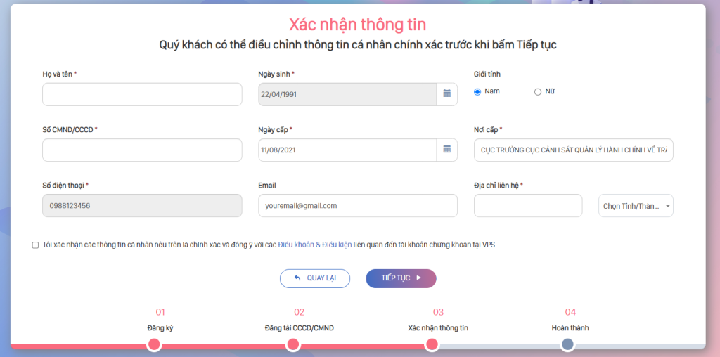 Hướng dẫn mở tài khoản chứng khoán phái sinh online tại VPS